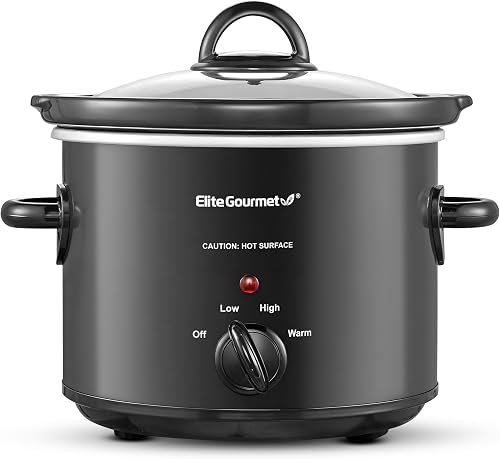 Elite Gourmet MST-350B Electric Slow Cooker, Adjustable Temp, Entrees, Sauces, Stews & Dips