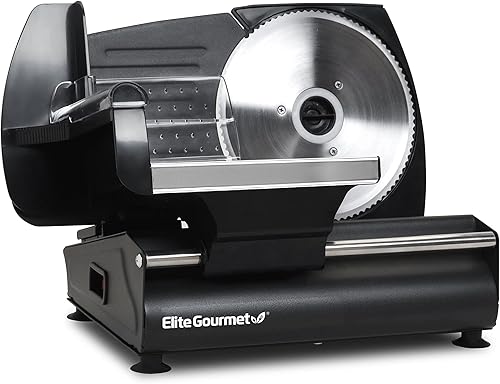 Elite Gourmet EMT-625B Ultimate Precision Electric Deli Food Meat Slicer Removable Stainless St