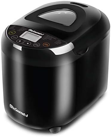 Elite Gourmet Programmable Bread Maker, 2 lb Loaf, 3 Sizes, 19 Presets incl. Gluten-Free