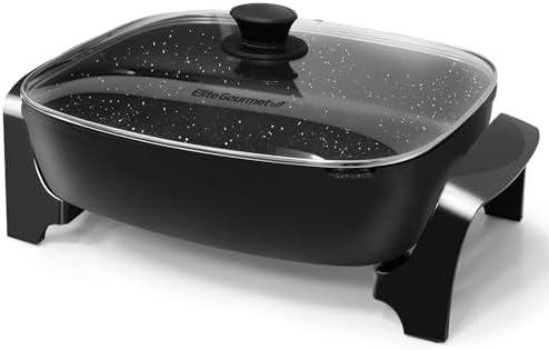 Elite Gourmet EG-6203# Extra Deep 16"x13" (10.5 Qt.) Non-Stick Electric Skillet with Glass Vent
