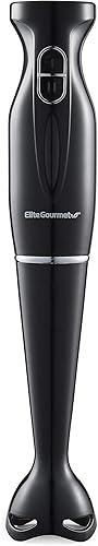 Elite Gourmet EHB1023 Immersion Hand Blender 300 Watts 2 Speed Mixing with Detachable Blades