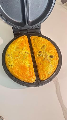 Elite Gourmet EOM205 Non-Stick Omelet Frittata Snack Pocket Maker for 2 Individual 6.5" Omelets