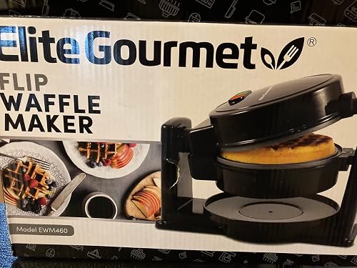 Elite Gourmet EWM460 Nonstick Rotating Flip Belgian Waffle Maker, 1.25-Inch Thick Waffles