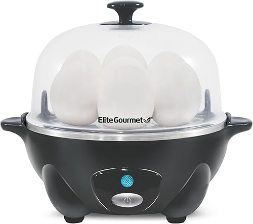 Elite Gourmet EGC710DKG Rapid Egg Cooker, 7 Easy-To-Peel, Hard, Medium, Soft Boiled Eggs