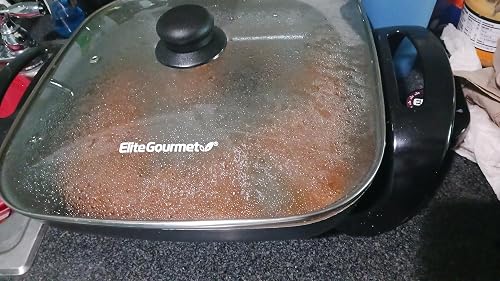 Elite Gourmet EG3033 12"x12"x2.35” Healthy Ceramic with Titanium Coated Scratch Resistant Elect
