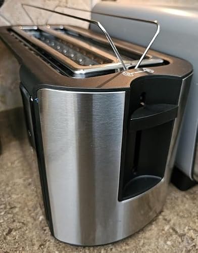 Elite Gourmet ECT5322 Long Slot 4 Slice Toaster, Countdown Timer
