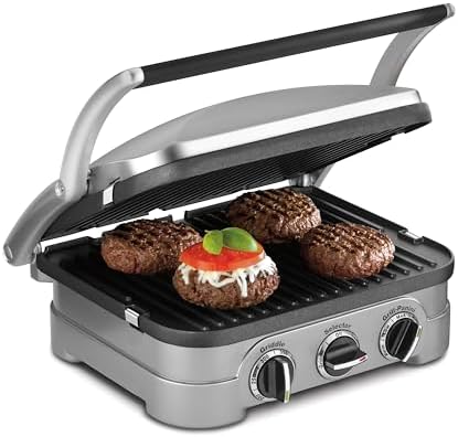 Elite Gourmet EPN160 5.5 x 5.3" Multifunctional, Compact Electric Panini Press, Contact Grill