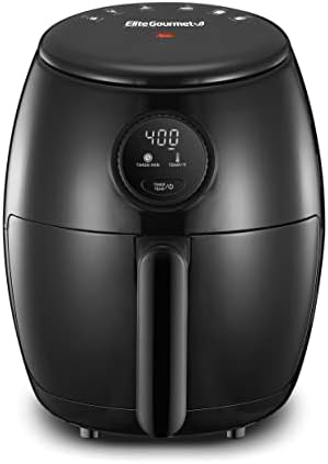 Elite Gourmet EAF-2612DX Personal 2.1Qt Compact Space Saving Programmable Hot Air Fryer