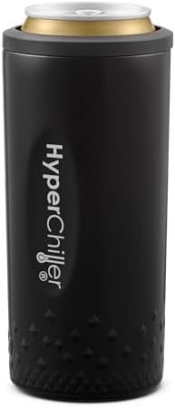 HyperChiller NEW SLIM HBC100SB, Dual Wall Vacuum Insulated, Slim Can Cooler, Beer, Soda