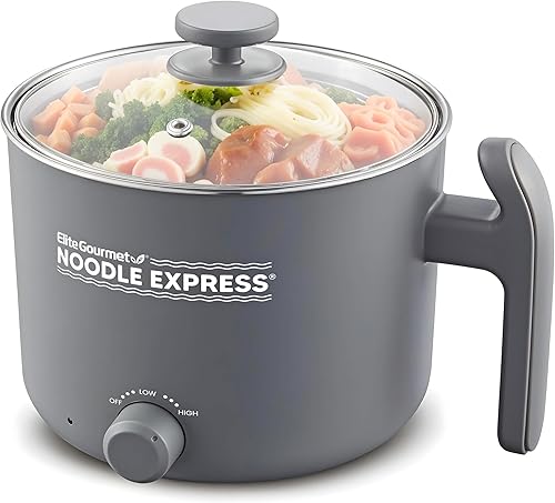 Elite Gourmet NOODLE EXPRESS™ Hot Pot, Prepare Ramen, Rice, Soups, Stews, Boil Water