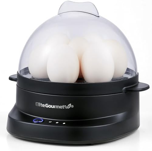 Elite Gourmet 7-Egg Electric Egg Cooker with Voice Alerts – Soft