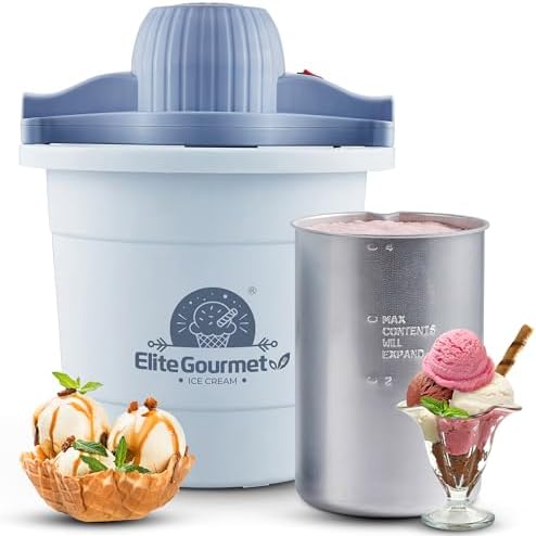 Elite Gourmet EIM350 4Qt 50W Electric Ice Cream Maker, Periwinkle