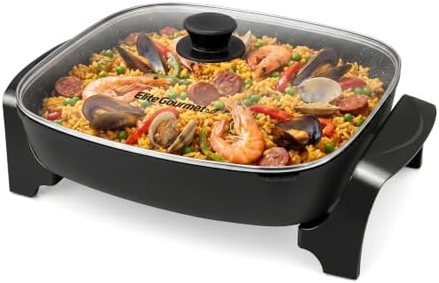 Elite Gourmet 10.5Qt Nonstick Electric Skillet, Extra-Deep 16"x13"