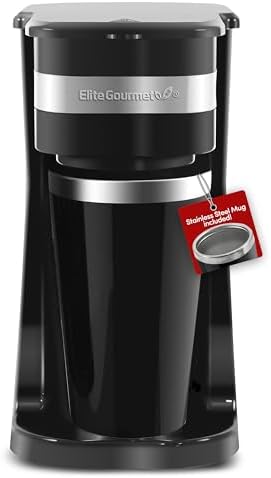 Elite Gourmet EHC113 Personal Single-Serve Compact Coffee Maker, Black — Black