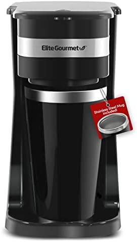 Elite Gourmet EHC114 Personal Single-Serve Compact Coffee Maker, Black — Black