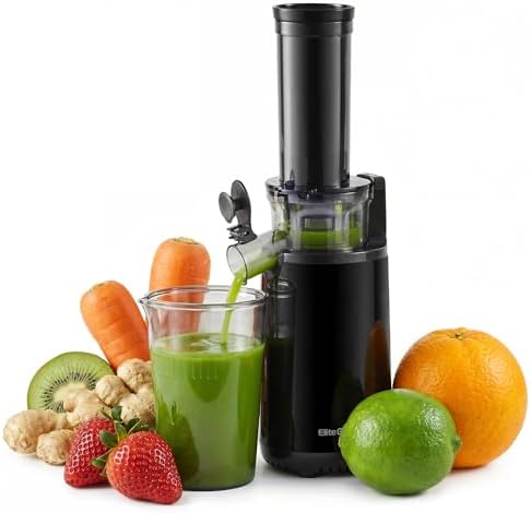 Elite Gourmet EJX600 BPA-Free Cold Press Juicer, 16 oz, Charcoal Grey