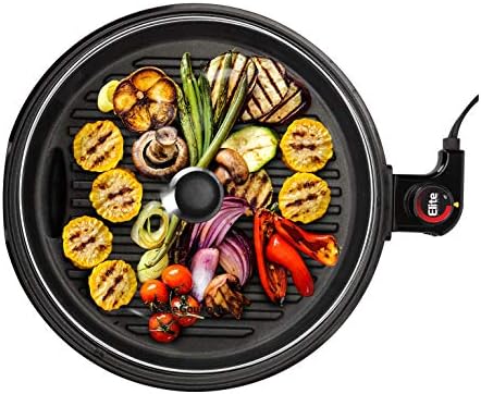 Elite Gourmet EMG6505G Indoor Electric BBQ Grill, Non-Stick, 12"
