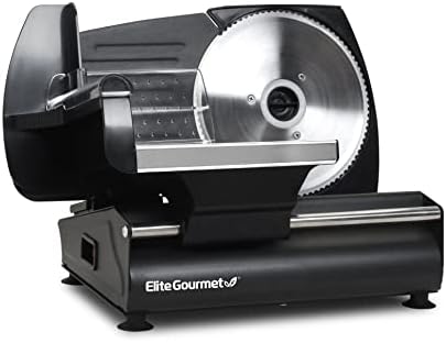 Elite Gourmet EMT-625B Deli Meat Slicer, Adjustable Thickness, 7.5" Stainless Steel & Black