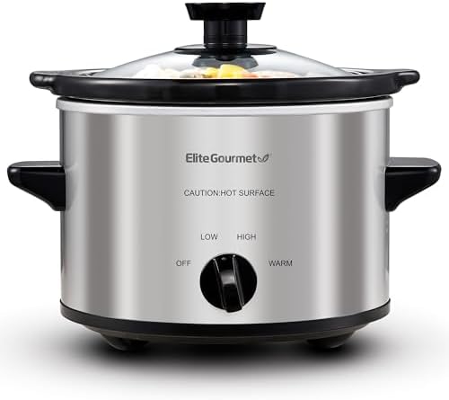 Maxi-Matic MST-250XS Electric Ceramic Slow Cooker, 1.5 Qt, Stainless Steel